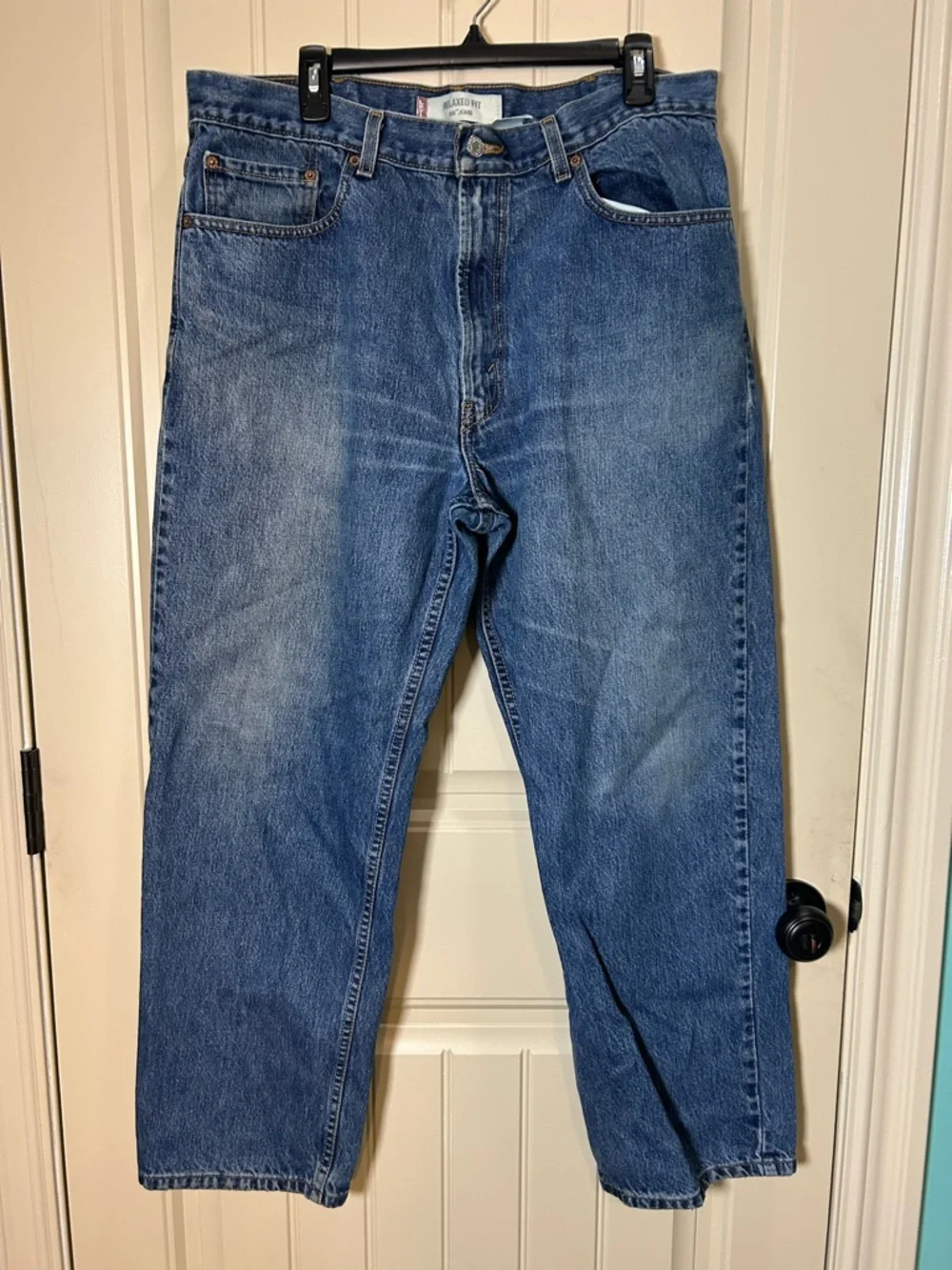 Levi 550 Men Jeans, Ralaxed Fit Straight Leg BlueDenim Light Wash Casual 38x30 - Picture 1 of 15